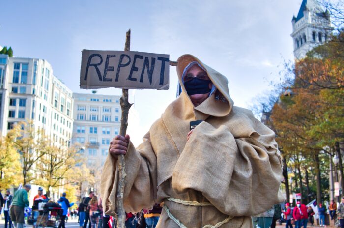 An anti-abortion protester
